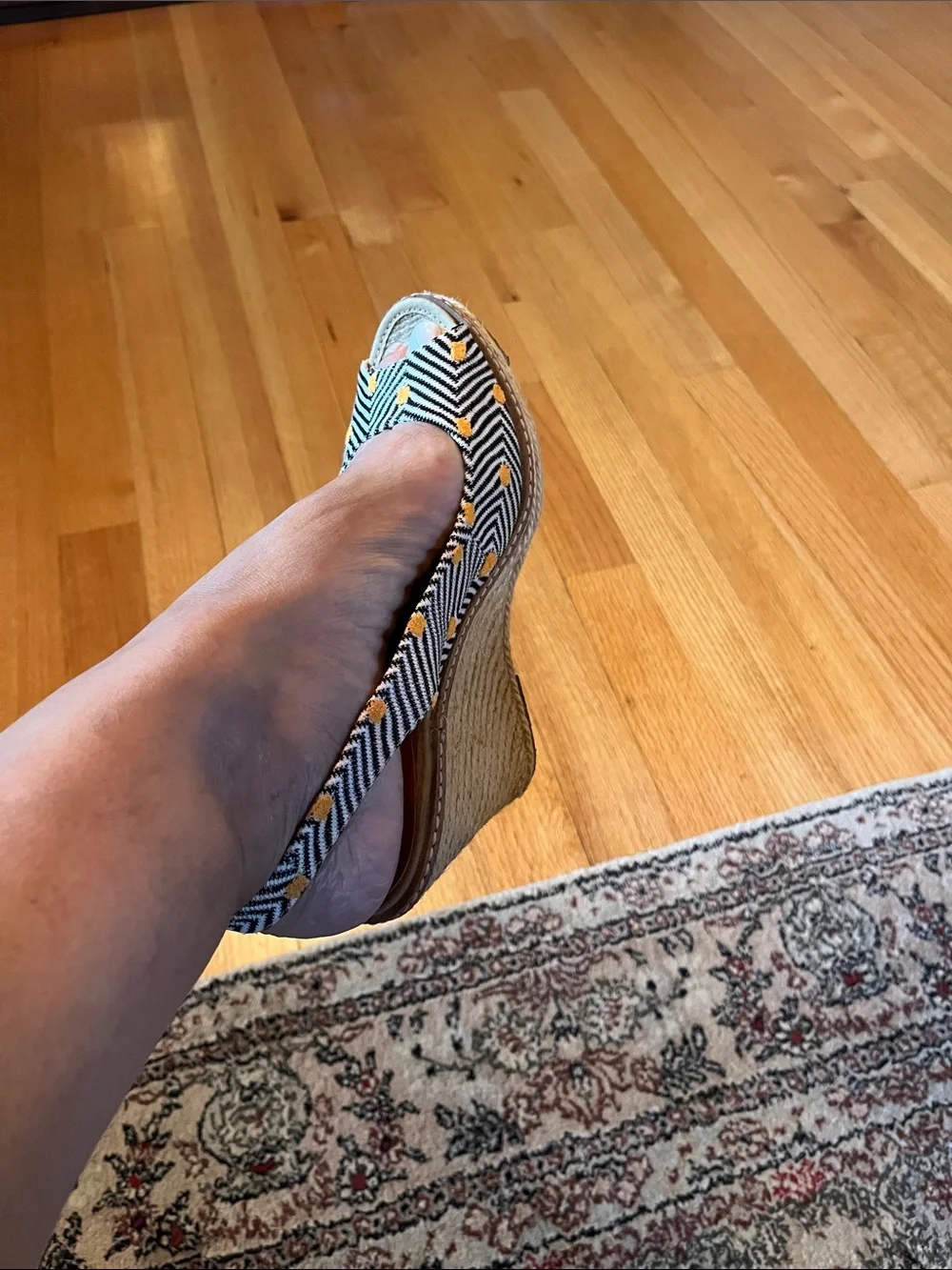 Missoni Black & Yellow Chevron Peep-Toe Wedges